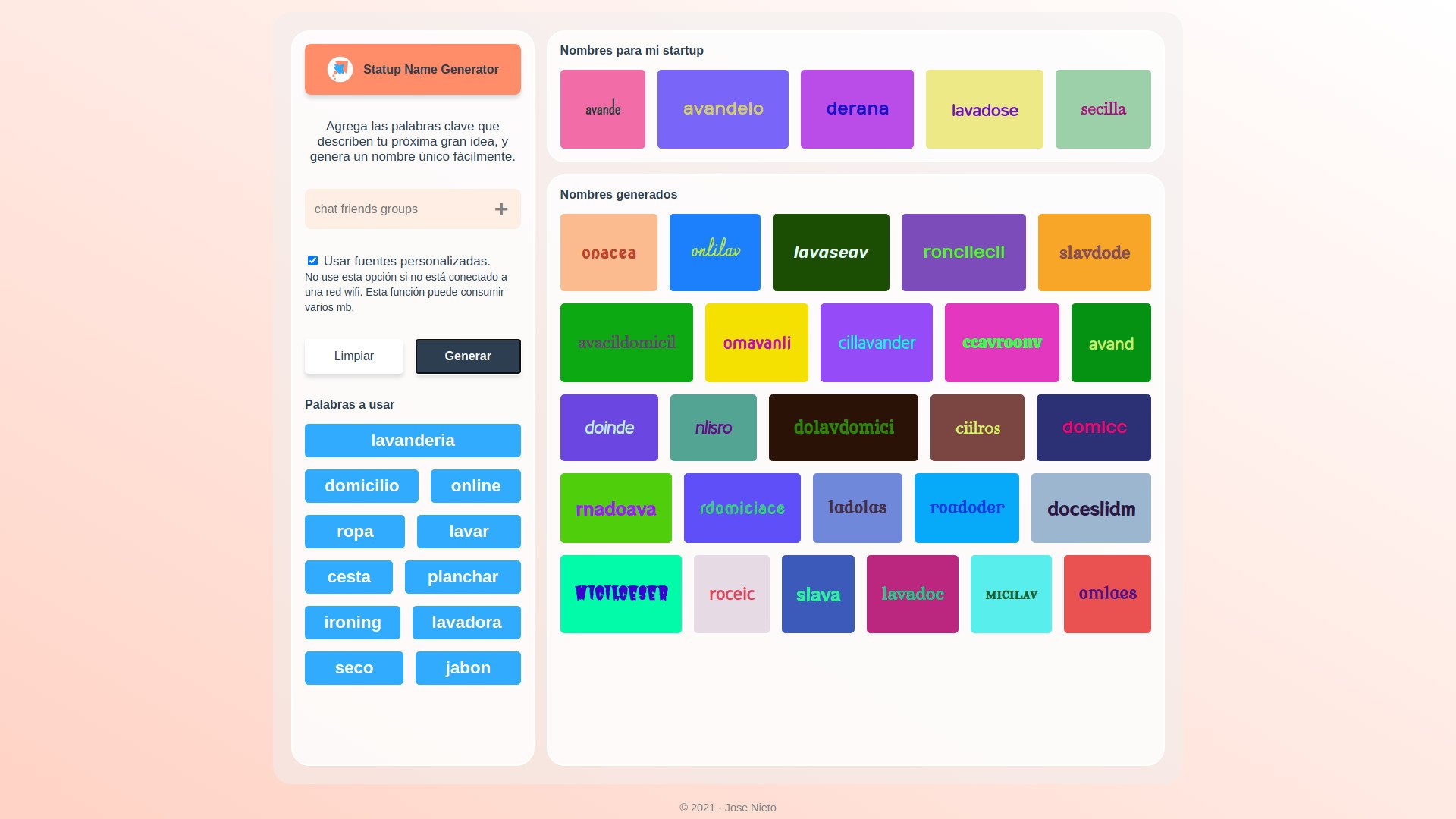 Startup Name Generator
